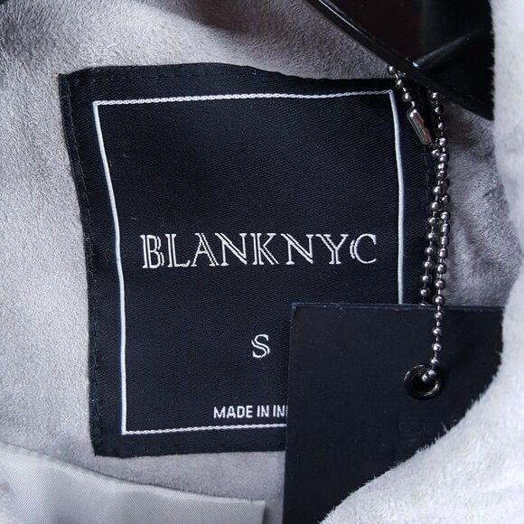 BLANK NYC Jacket Mens Small Gray Goatskin Suede Snap Button Utility Barn $398 - Picture 3 of 9